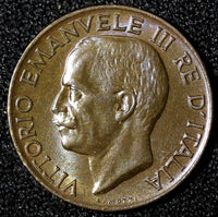 ITALY Vittorio Emanuele III  Bronze 1934 R 5 Centesimi ch.UNC KM# 59 (28 249)