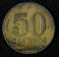 Brazil Getúlio Dornelles Vargas 1945 50 Centavos WWII Issue KM# 557a (27 614)