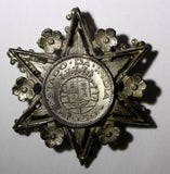 India-Portuguese Brooch 1959 60 Centavos Signed " Lisner" KM# 32 (29 019)