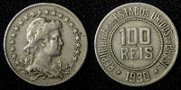 BRAZIL Copper-Nickel 1930 100 Reis Rio de Janeiro Mint KM# 518 (27 783)