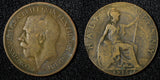 Great Britain George V Bronze 1915 1/2  Penny KM# 809 (28 910)