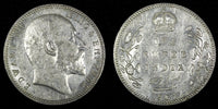 India-British Edward VII Silver 1907 Rupee incused "B" Silver (.917) KM# 508 (2)