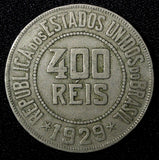 BRAZIL Copper-Nickel 1929 400 Reis Liberty 30.2mm KM# 520 (27 794)