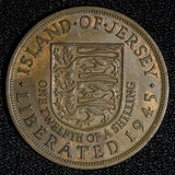 JERSEY George VI Bronze 1945 1/12 Shilling Liberation Commem. KM# 19 (28 079)