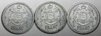 MONACO Louis II (1922-1949)  1943 1 Franc WWII XF KM# 120 RANDOM PICK (1 Coin)