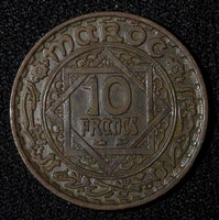 Morocco Mohammed V Copper-Nickel 1366 (1947) 10 Francs Y# 44 (27 632)