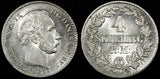 DENMARK Christian IX Silver 1871 CS 4 Skilling Rigsmont ch.UNC  KM# 775.2 (721)