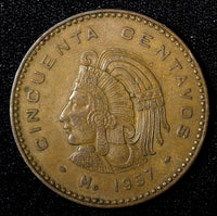 Mexico ESTADOS UNIDOS MEXICANOS Bronze 1957 50 Centavos  KM# 450 (27 526)
