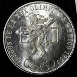 MEXICO Silver 1968 Mo  25 Pesos Olympic Games Rings  22.5 g GEM BU KM# 479.1 (0)