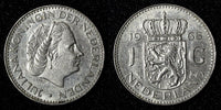 Netherlands Juliana Nickel  1968 1 Gulden 25 mm Royal Dutch KM# 184a  (27 940)