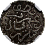MOROCCO Abd al­ Aziz Silver AH 1321 1903 1/20 Rial London NGC MS63 Y# 18.1 (44)