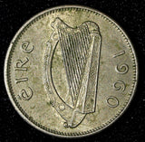 Ireland Republic Copper-Nickel 1960 6 Pence Wolfhound  KM# 13a (28 972)