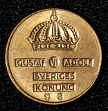 Sweden Gustaf VI Adolf Bronze 1956 TS 1 Ore GEM BU Toned KM# 820 (30 211)
