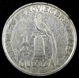 GUATEMALA Silver 1926  1/4 Quetzal Royal British Mint KM# 243.1 (24 671)