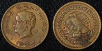 Mexico Bronze 1954 5 Centavos KM# 424  (27 924)