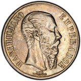 Mexico EMPIRE OF MAXIMILIAN Silver 1866 Mo Peso PCGS XF45 37mm KM# 388.1 (88)