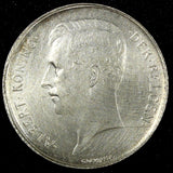 BELGIUM Albert I Silver 1912 1 Franc Dutch text Toned KM# 73.1  (25 108)