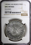 MEXICO Silver 1903 Mo AM Peso NGC UNC DETAILS KM# 409.2 (030)