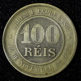 BRAZIL Copper-Nickel 1893 100 Reis 27  mm  KM# 492 (27 816)