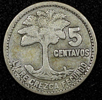 Guatemala Silver 1951 5 Centavos KM# 257.1  (24 435)