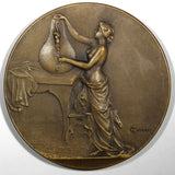 FRANCE  1900s Art Nude Female Bronze Medal by C. Loudray UNC 50.5mm;66.36g. (16)