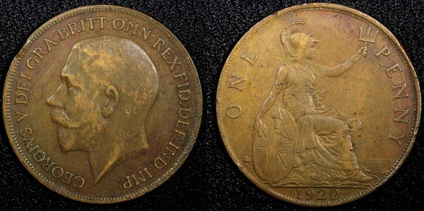 Great Britain George V (1910-1936) Bronze 1920 1 Penny KM# 810 (24 213)