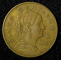 Mexico Bronze 1957 5 Centavos Josefa Ortiz de Domínguez KM# 424 (27 449)