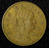 Mexico Bronze 1957 5 Centavos Josefa Ortiz de Domínguez KM# 424 (27 449)