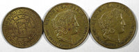 PERU BRASS LOT OF 3 COINS 1943-1965 5 Centavos KM# 213.2a1 ; KM# 223 (24 862)