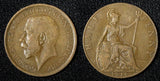 Great Britain George V Bronze 1916 1/2  Penny KM# 809 (28 911)