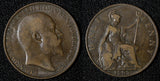 Great Britain Edward VII Bronze 1907 1/2 Penny KM# 793.2 (28 896)