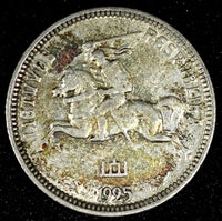 LITHUANIA Silver 1925 1 Litas Toning KM# 76 (25 120)