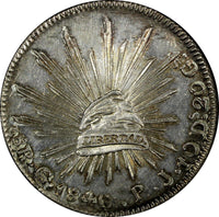 MEXICO Silver 1840 Go PJ 8 Reales Guanajuato Mint ch.UNC Toned KM# 377.8 (524)