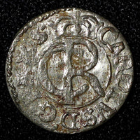 Livonia Riga CARL XI of Sweden (1660-1697)Silver 1663 Solidus,Schilling KM#55(4)