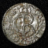 Livonia Riga CARL XI of Sweden (1660-1697)Silver 1663 Solidus,Schilling KM#55(4)