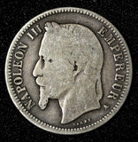 FRANCE Napoleon III Silver 1868 A 1 Franc Paris Mint KM# 806.1  (28 497)