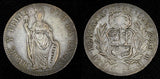 PERU Silver 1855/4  LIMA MB 4 Reales Liberty OVERDATE AR-0.9  aVF KM# 151.3 (18)