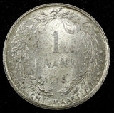 BELGIUM Albert I Silver 1913 1 Franc Dutch text Toned KM# 73.1  (25 110)