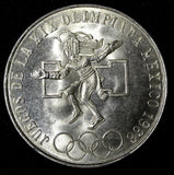 MEXICO Silver 1968 Mo  25 Pesos Olympic Games Rings  22.5 g GEM BU KM# 479.1 (5)