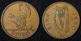 Ireland Republic Bronze 1949 1 Penny hen with chicks KM# 11 (28 997)