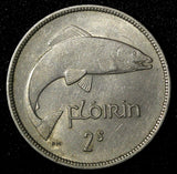 Ireland Republic Copper-Nickel 1955 Florin  Salmon KM# 15a (28 381)