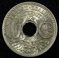 France Nickel-Bronze 1939 10 Centimes with dots around date UNC KM# 889.1 (844)