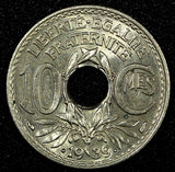 France Nickel-Bronze 1939 10 Centimes with dots around date UNC KM# 889.1 (844)