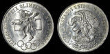 MEXICO Silver 1968 Mo  25 Pesos Olympic Games Rings  22.5 g GEM BU KM# 479.1 (8)