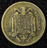 SPAIN Aluminum-Bronze 1944 1 Peseta WWII Issue 1 Year Type KM# 767 (28 120)