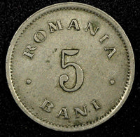 Romania Carol I  Copper-Nickel 1900 5 Bani 1 Year Type KM# 28 (24 538)