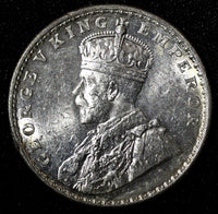 India-British George V Silver 1917 (C) 1 Rupee Calcutta  aUNC /UNC KM# 524 (051)