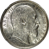 India-British Edward VII Silver 1909(C) Rupee Silver (.917) NGC AU58 KM# 508 (9)