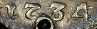 RUSSIA Anna I Silver 1734/3  Grivennik 10 Kopeks OVERDATE RARE KM# 194 (27 310)