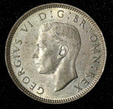 GREAT BRITAIN George VI Silver 1944 1 Shilling Scottish crest KM# 854 (464)